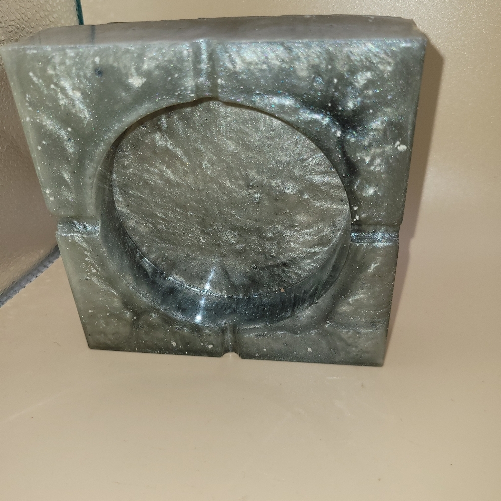 Hand Crafted Gray Candle Holder
